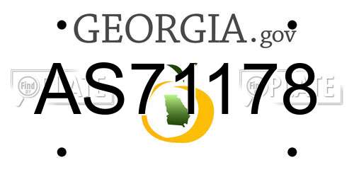 AS71178 Georgia License Plate