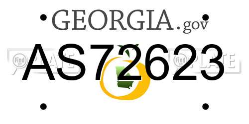 AS72623 Georgia License Plate