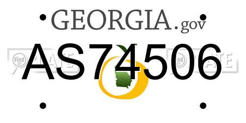AS74506 Georgia License Plate