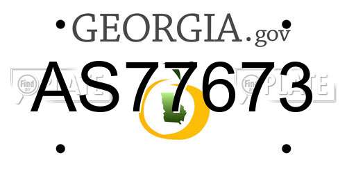 AS77673 Georgia License Plate