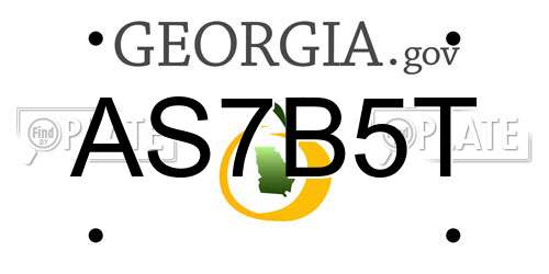 AS7B5T Georgia License Plate