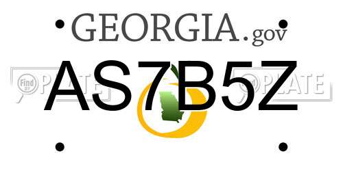 AS7B5Z Georgia License Plate