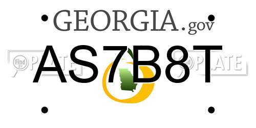 AS7B8T Georgia License Plate