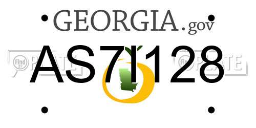 AS7I128 Georgia License Plate
