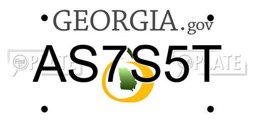 AS7S5T Georgia License Plate