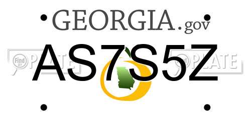 AS7S5Z Georgia License Plate