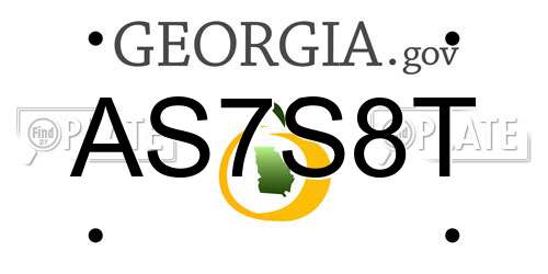 AS7S8T Georgia License Plate