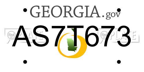 AS7T673 Georgia License Plate