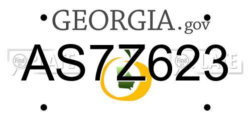 AS7Z623 Georgia License Plate
