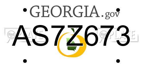 AS7Z673 Georgia License Plate