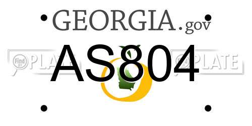 AS804 Georgia License Plate