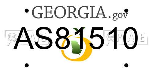 AS81510 Georgia License Plate
