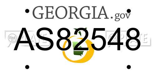 AS82548 Georgia License Plate