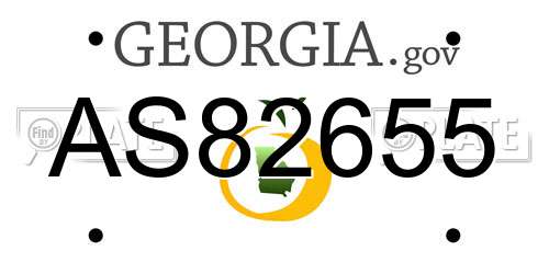 AS82655 Georgia License Plate