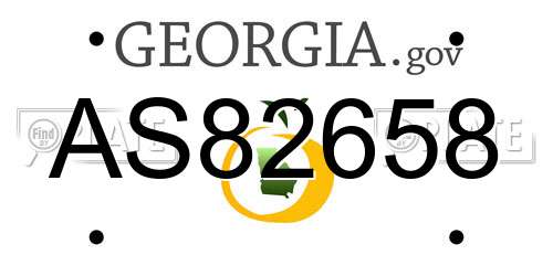 AS82658 Georgia License Plate