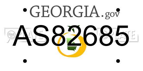 AS82685 Georgia License Plate