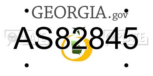 AS82845 Georgia License Plate