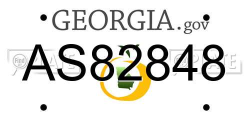 AS82848 Georgia License Plate