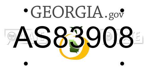 AS83908 Georgia License Plate