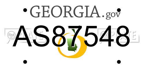 AS87548 Georgia License Plate