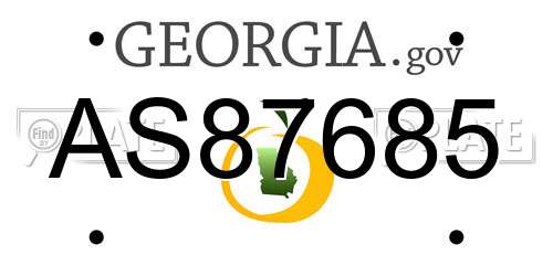 AS87685 Georgia License Plate