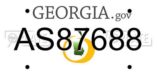 AS87688 Georgia License Plate