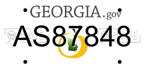 AS87848 Georgia License Plate