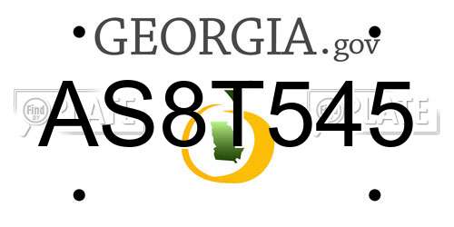 AS8T545 Georgia License Plate