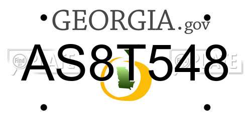 AS8T548 Georgia License Plate
