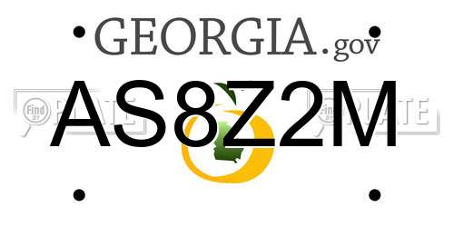 AS8Z2M Georgia License Plate