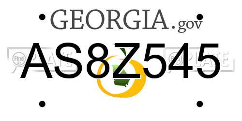 AS8Z545 Georgia License Plate