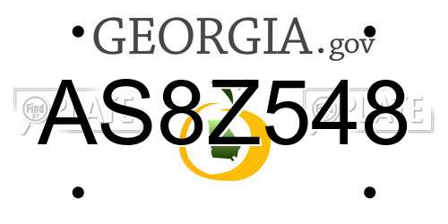 AS8Z548 Georgia License Plate