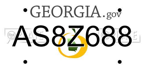 AS8Z688 Georgia License Plate