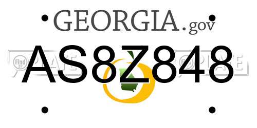 AS8Z848 Georgia License Plate