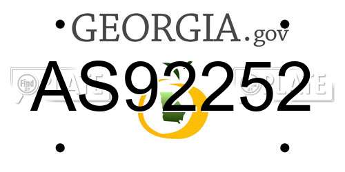 AS92252 Georgia License Plate