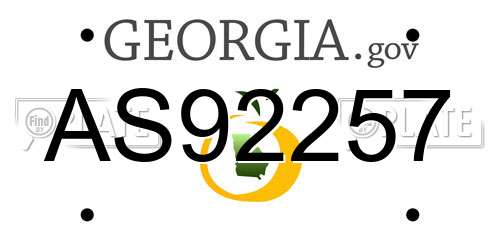 AS92257 Georgia License Plate
