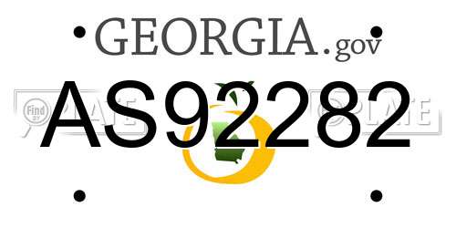 AS92282 Georgia License Plate