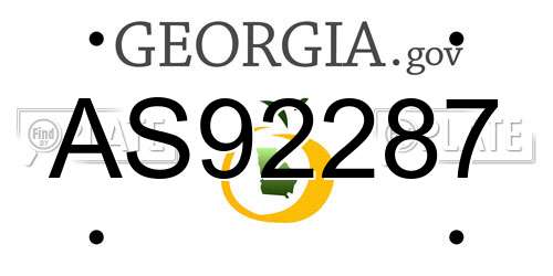 AS92287 Georgia License Plate