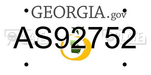 AS92752 Georgia License Plate