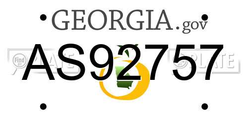 AS92757 Georgia License Plate