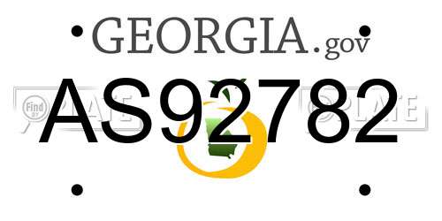 AS92782 Georgia License Plate