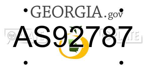 AS92787 Georgia License Plate