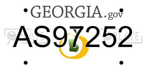 AS97252 Georgia License Plate