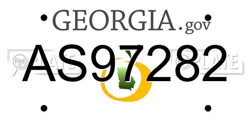AS97282 Georgia License Plate