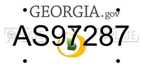 AS97287 Georgia License Plate