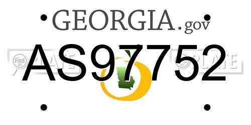 AS97752 Georgia License Plate