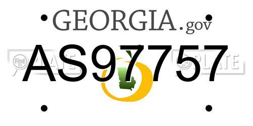 AS97757 Georgia License Plate