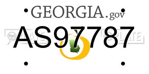 AS97787 Georgia License Plate