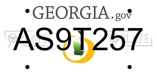 AS9T257 Georgia License Plate