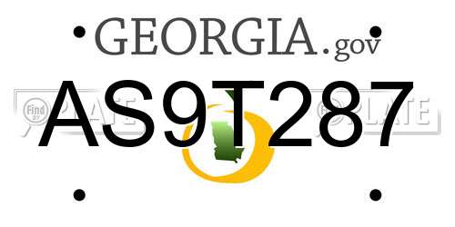 AS9T287 Georgia License Plate